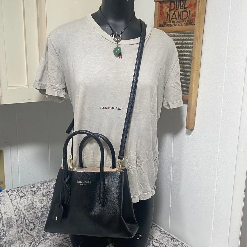 Kate Spade New York EVA Leather Small Satchel in Black